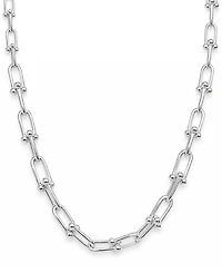 And Now This Fine Silver-Plated or 18K Gold-Plated Graduated Chain Link Necklace
