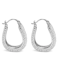 And Now This Clear Crystal Diamond Cut Hoop Earrings