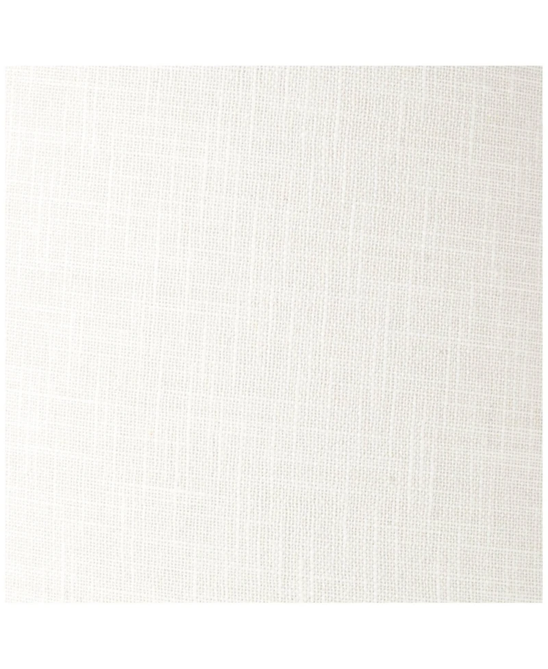 Barnes and Ivy Modern Swing Arm Wall Lamp with Cord Cover Antique Brass Plug-In Light Fixture White Linen Drum Shade for Bedroom