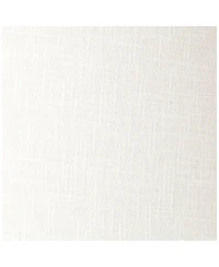 Barnes and Ivy Modern Swing Arm Wall Lamp with Cord Cover Antique Brass Plug-In Light Fixture White Linen Drum Shade for Bedroom