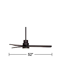 Casa Vieja 52" Delta Dc Modern Indoor Outdoor Ceiling Fan 3 Blade Cct Led Light Remote Control Matte Black Finish Bedroom Dc Motor