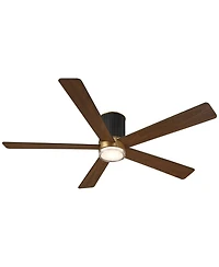 56" Casa Vieja Vex Matte Black Led Hugger Ceiling Fan with Remote
