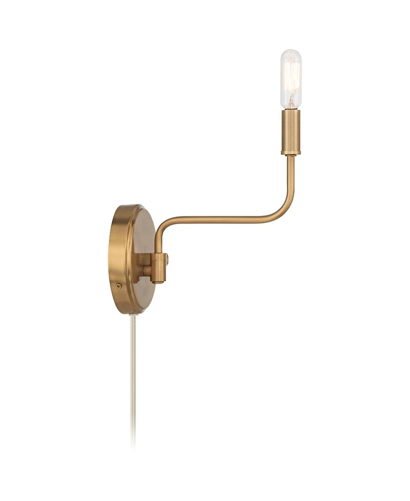 Possini Euro Design Possini Euro Ophelia 9 1/2"H Warm Brass Plug-in Swing-Arm Wall Sconce