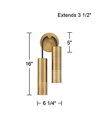 360 Lighting Celine 16" High Warm Gold 2-Light Wall Sconce