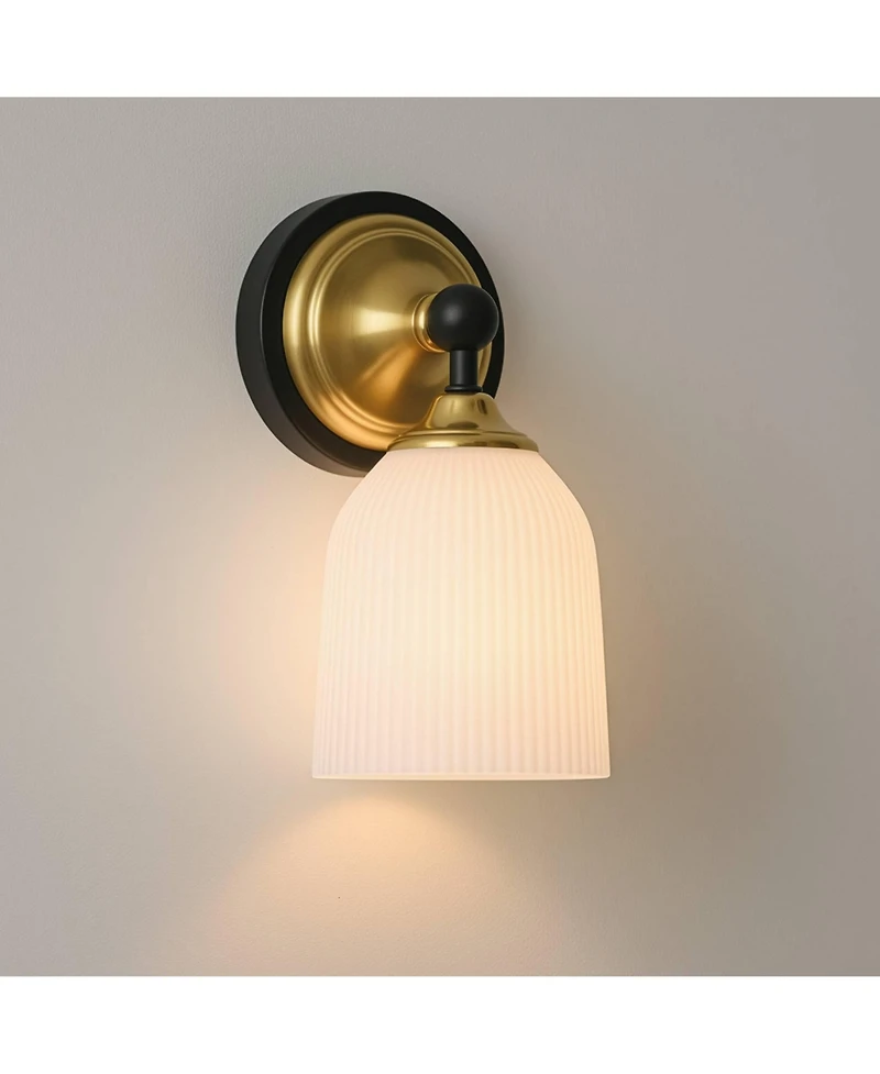 Possini Euro Design Possini Euro Zaragoza 9 1/2" High Gold and Matte Black Wall Sconce