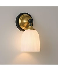 Possini Euro Design Possini Euro Zaragoza 9 1/2" High Gold and Matte Black Wall Sconce
