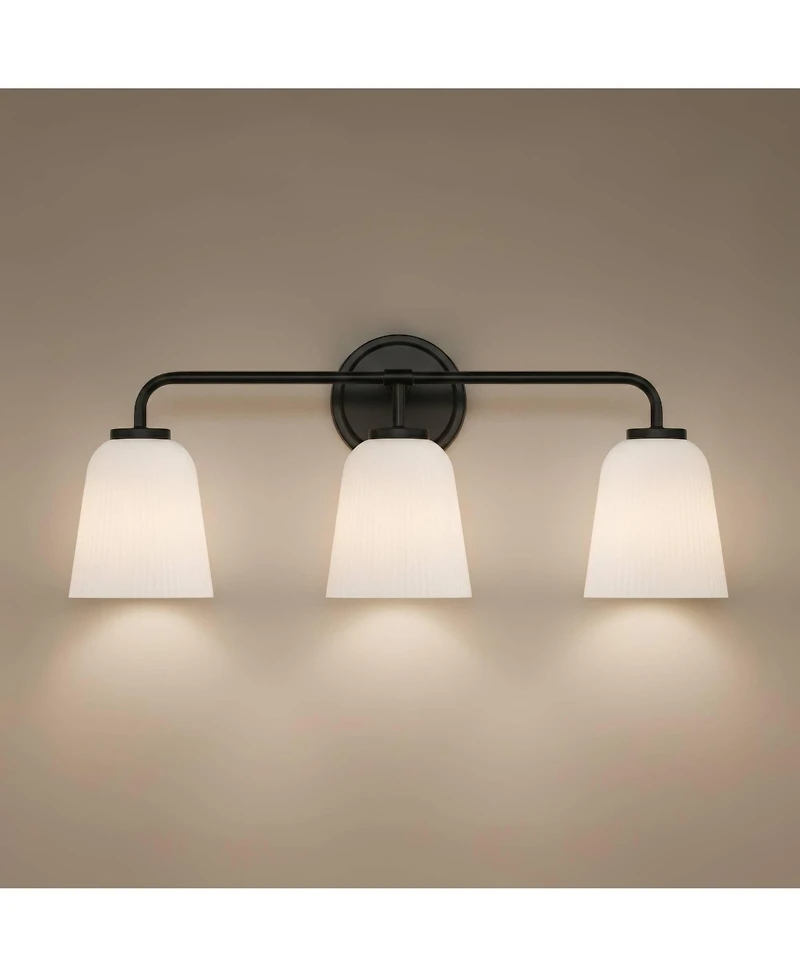 Possini Euro Design Possini Euro Bouchard 24" Wide Black 3-Light Bath Vanity Light