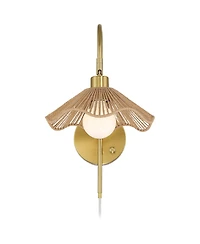 Possini Euro Design Possini Euro Primrose 17 1/4" H Brass Plug-In Wall Lamp Set of 2