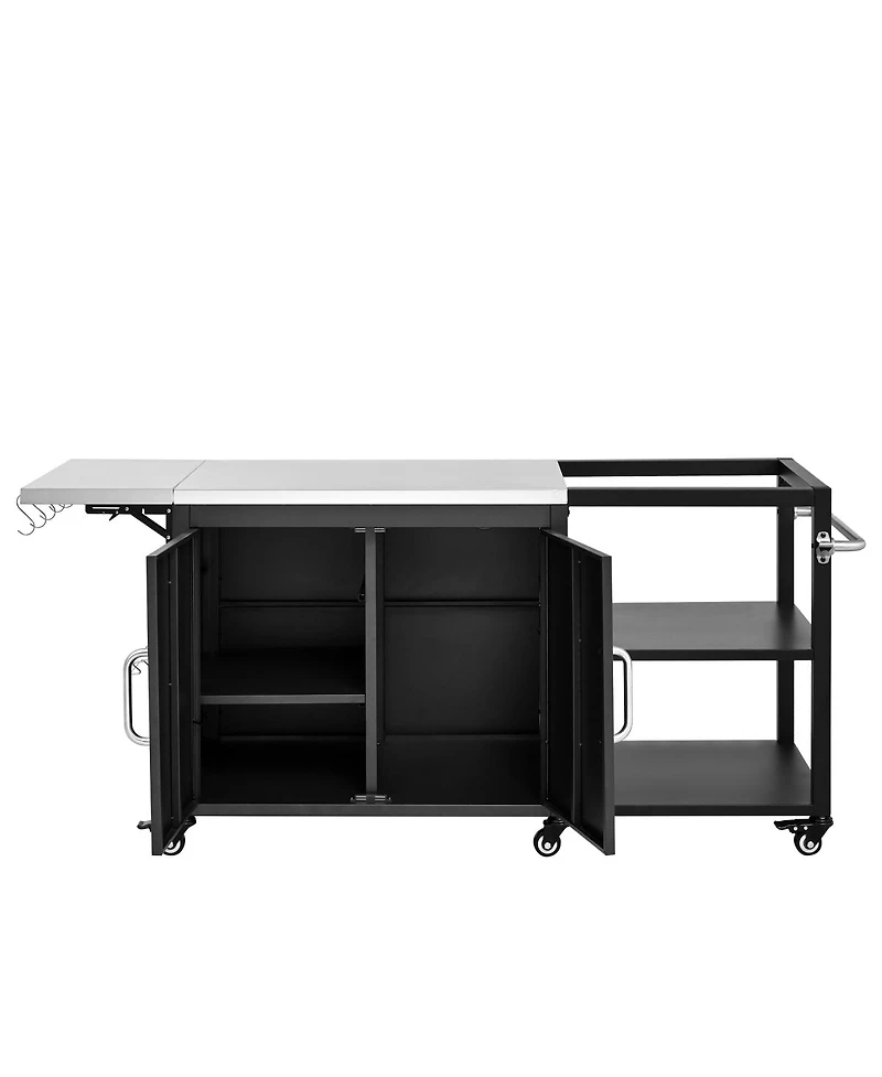 Streamdale Furniture Outdoor Grill Cart with Storage and Drop Leaf for Big Green Egg