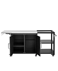 Streamdale Furniture Outdoor Grill Cart with Storage and Drop Leaf for Big Green Egg