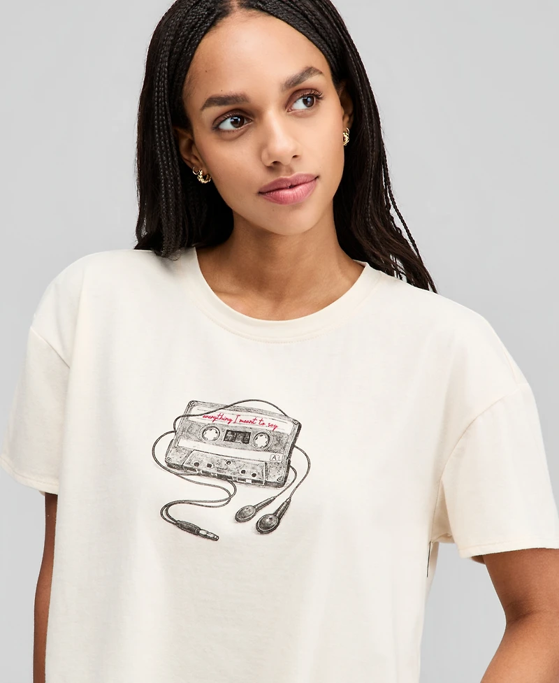 And Now This Women's Cassette Tape Graphic T-Shirt, Macy's Exclusive