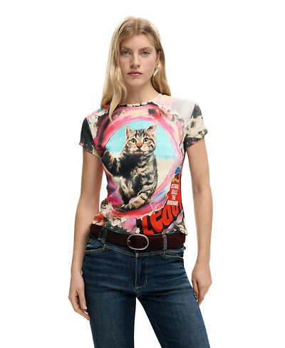 Desigual Women's Printed Cat T-Shirt