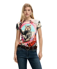Desigual Women's Printed Cat T-Shirt