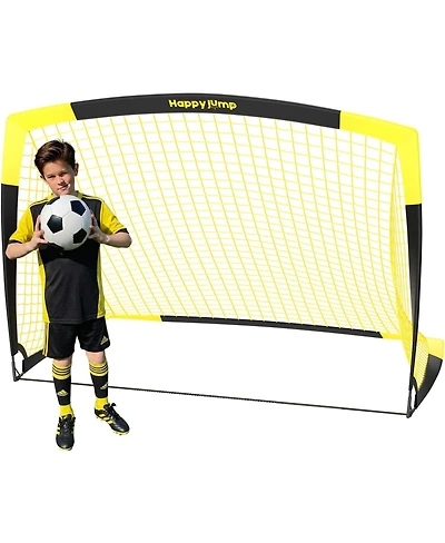Happy Jump 7x5 Ft and 5x3.6 Ft Portable Soccer Goal for Youth Players Ages 6-14, Large-Frame Design Built for Long-Term Development, Easy Setup