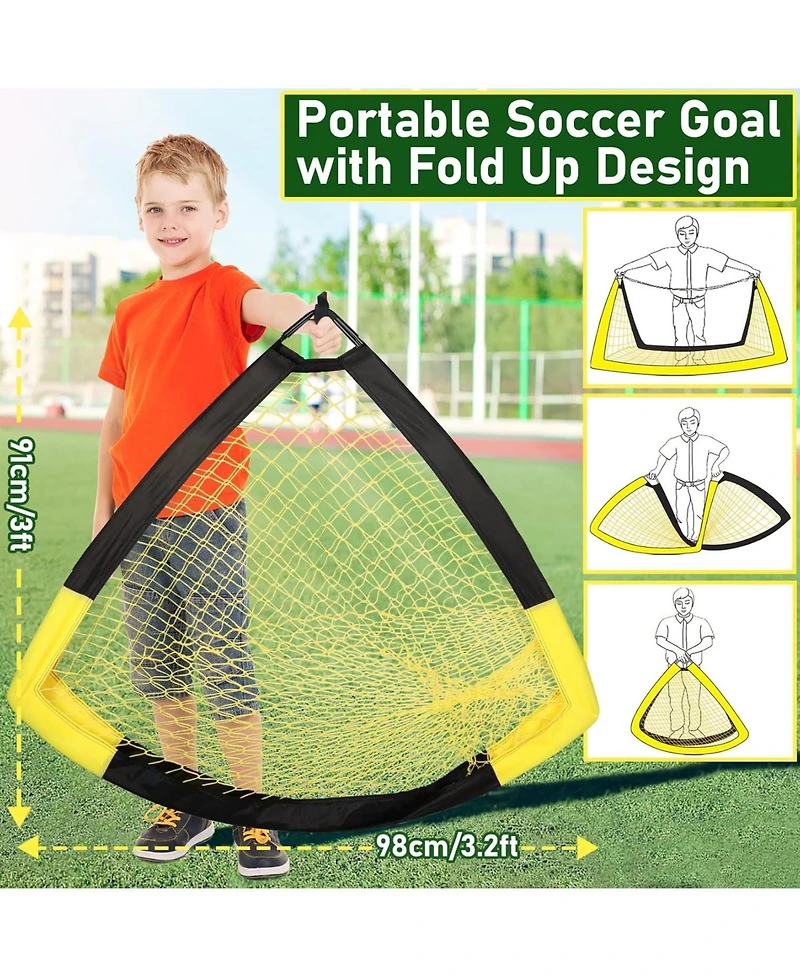 Happy Jump 5'x3.6' Soccer Goal Net with Agility Ladder 12 Rung 20 Ft Speed Training