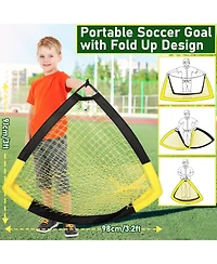 Happy Jump 5'x3.6' Soccer Goal Net with Agility Ladder 12 Rung 20 Ft Speed Training