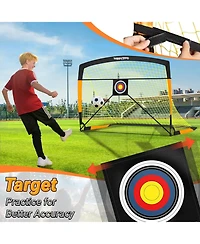 Happy Jump Soccer Goal 7'x5', 6.6 x3.3', 5'x3.6', 4'x3', 3'x2.2' Soccer Net for Kids Backyard