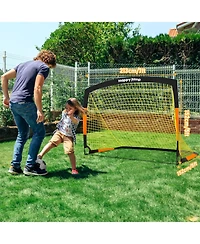 Happy Jump 7'x5' Soccer Goal Net 2 Set with Agility Ladder 12 Rung 20 Ft Speed Training