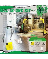 Happy Jump 7x5 Ft and 5x3.6 Ft Portable Soccer Goal, Large-Frame Design Built for Long-Term Development, Easy Setup for Backyard, Park