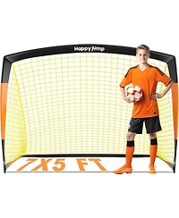 Happy Jump Soccer Goal 7'x5', 6.6 x3.3', 5'x3.6', 4'x3', 3'x2.2' Soccer Net for Kids Backyard