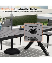 Pellebant 118'' All-Weather Aluminum X-shaped Outdoor Patio Dining Table