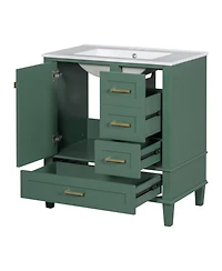 Casainc 30" Bathroom Vanity with Sink Combo, Bathroom Storage Cabinet with Soft-Close Door and 3 Drawers
