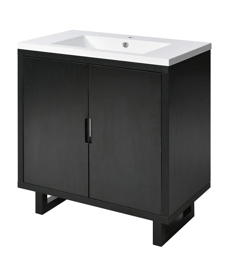 Casainc 30" Bathroom Vanity Set with Sink, Bathroom Storage Cabinet with Solid Wood Frame
