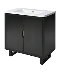Casainc 30" Bathroom Vanity Set with Sink, Bathroom Storage Cabinet with Solid Wood Frame