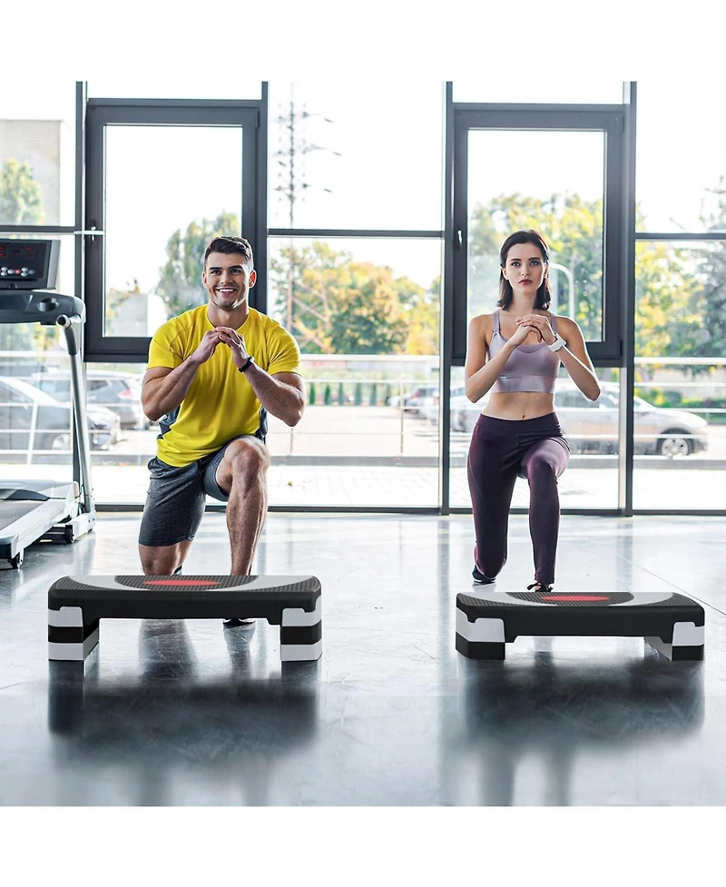 Zeny 31 Aerobic Step Platform, Adjustable Exercise Workout Stepper with Stable Risers, Stand Up Steppers for Exercise at Home, Fitness Equipment