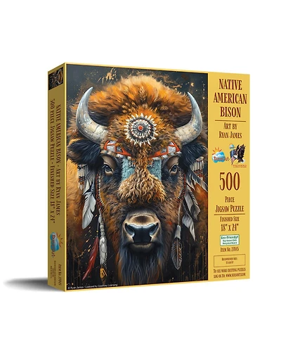 SunsOut Native American Bison 500 piece Jigsaw Puzzle for Adults