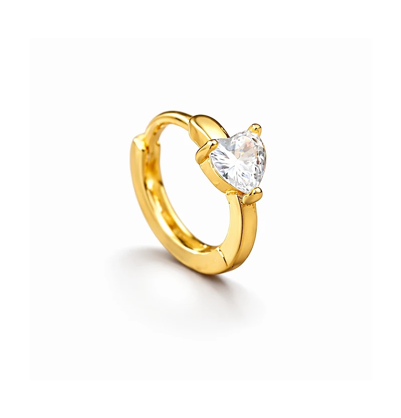 Rebl Jewelry Crystal Heart HoopEarrings