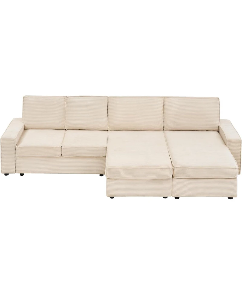 gaomon Oversized Modular Sectional Sofa, Triple Chaise Couch Sleeper Bed, Convertible Deep Seat Couch with Wide Armrests and Plush Backrest