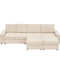 gaomon Oversized Modular Sectional Sofa, Triple Chaise Couch Sleeper Bed, Convertible Deep Seat Couch with Wide Armrests and Plush Backrest