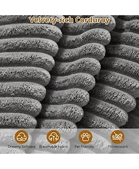 gaomon 108" Modular Sectional Sofa, Cloud Foam Sectional Couch with L-Shape Chaise/Throw Pillows/Plush Corduroy Fabric