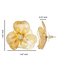 Jessica Simpson Textured Petal Flower Stud Earrings