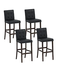 Gymax Set of 4 Bar Stools 29 '' Counter Height Barstool Pub Chair Rubber Wood