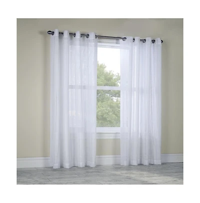 Habitat Broadway Smooth Textured Boho Chic Inspired Sheer Panel Grommet Curtain Panel