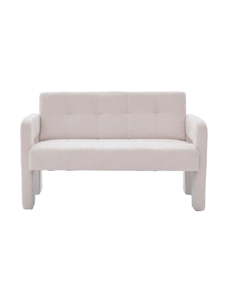 Rainsken 47" Small Loveseat Sofa, Chenille Mini 2 Seater Couch with Deep Seat and Dual Armrests, Compact Upholstered Sofa for Living Room