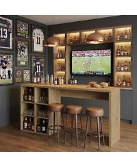 Tribesigns 70.9-Inch Bar Table with 6 Cubbies Storage, Narrow Long Counter Height Pub Table, Rectangular Farmhouse High Top Home Bar Unit