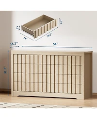 gaomon Fluted Dresser for Bedroom with 8 Drawers, 54" Wide Modern Chest of Drawers with Curved Profile