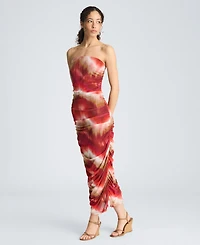 Kenneth Cole Women's Strapless Ruched Midi Dress