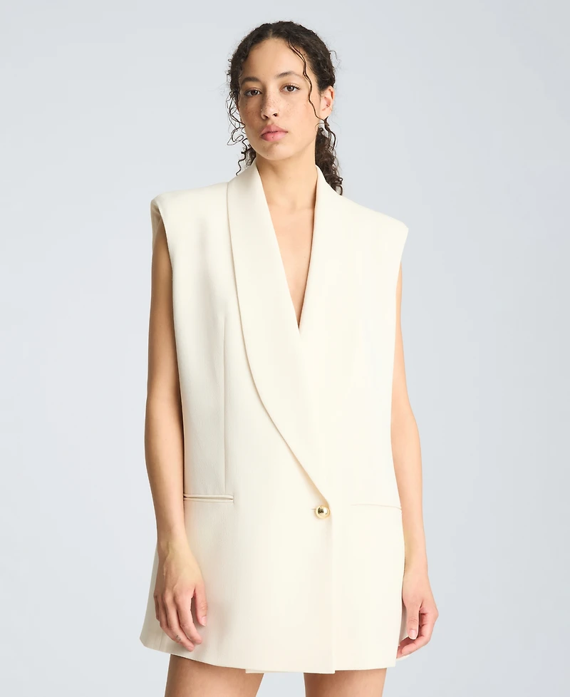 Kenneth Cole Women's Sleeveless V-Neck Blazer Mini Dress