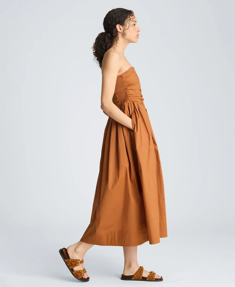 Kenneth Cole Women's Strapless Shirred Midi Dress