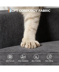 gaomon Modern Sofa with 2 Throw Pillows, Deep Seat Couch Upholstered Cushion & Removable Cover