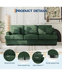 gaomon Modern Sofa with 2 Throw Pillows, Deep Seat Couch Upholstered Cushion & Removable Cover