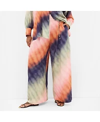 City Chic Women's Sunset Ombre Print Wide Leg Pant