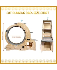 Zeus & Ruta 6-in-1 Cat Exercise Wheel Upgraded Large Treadmill with Silent Wheels Indoor Cat Furniture and Toys