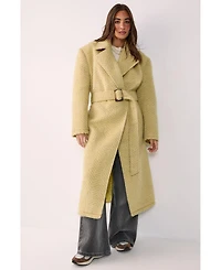 Nasty Gal Women's Double Breasted Brushed Herringbone Coat