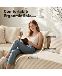 gaomon Modular Sectional Sofa Cloud Couch, 106" Comfy L Shaped Couches for Living Room,Oversized Sleeper with Deep Seat