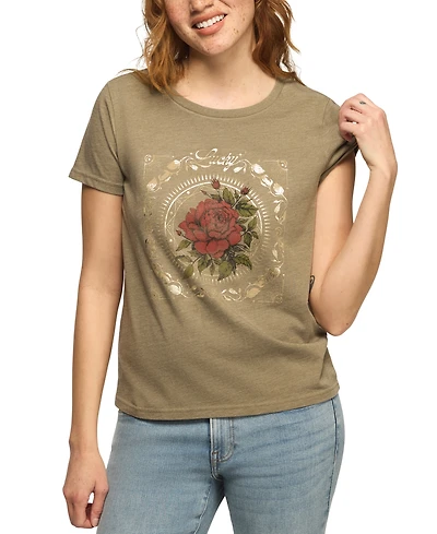 Lucky Brand Women's Floral Rose Crewneck Graphic T-Shirt